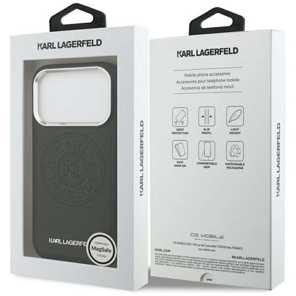 Etui Karl Lagerfeld Point & Metal Logo   MagSafe do iPhone 17 Pro czarny