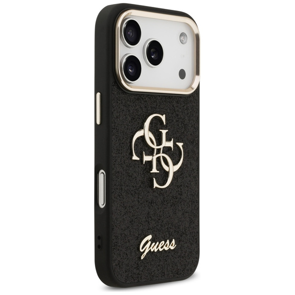 Etui Guess Fixed Glitter Big 4G Metal    Frame do iPhone 17 Pro czarny
