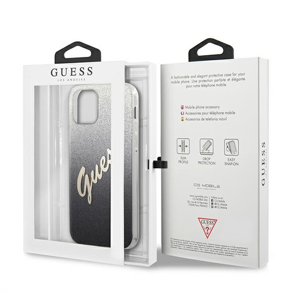 Guess GUHCP12LPCUGLSBK iPhone 12 Pro Max6,7" czarny/black hardcase Glitter Gradient Script