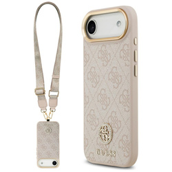 Etui Guess 4G Strass Logo & Big Strap    Metal Buttons MagSafe do iPhone Air różowy