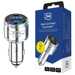 Ładowarka samochodowa 3MK Hyper Car Power Transmitter 48W QC PD PPS USB-C/USB-A z transmiterem audio srebrny