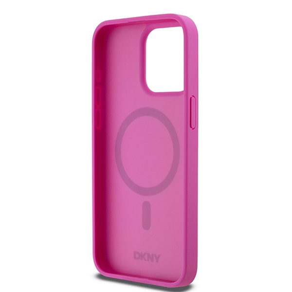DKNY DKHMP15XPSHRPSP iPhone 15 Pro Max6.7" różowy/pink hardcase Leather Monogram Pattern Metal Logo MagSafe
