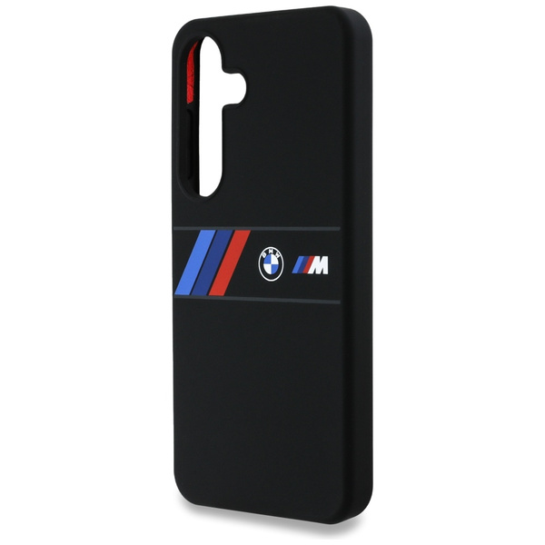 Etui BMW Silicone Middle Tricolor         Stripes MagSafe do Samsung Galaxy S25 czarny