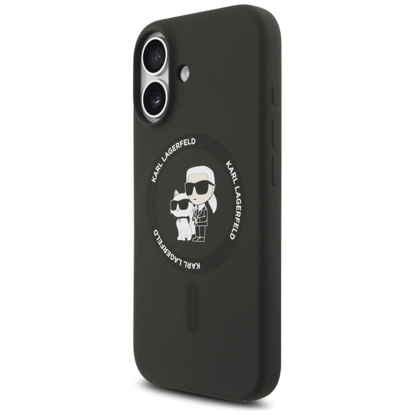 Etui Karl Lagerfeld Silicone             Karl&Choupette Ring MagSafe do iPhone 17 czarny