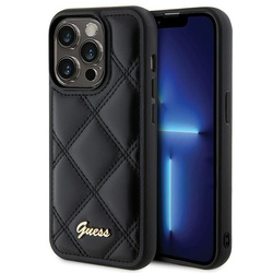 Guess GUHCP15LPSQSQSK iPhone 15 Pro 6.1" czarny/black hardcase Quilted Metal Logo