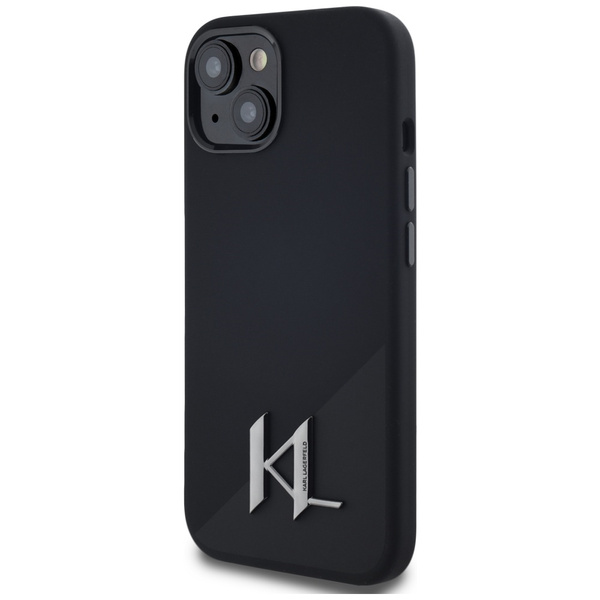 Etui Karl Lagerfeld Silicone Shadow       Metal Initial MagSafe do iPhone 15 czarny