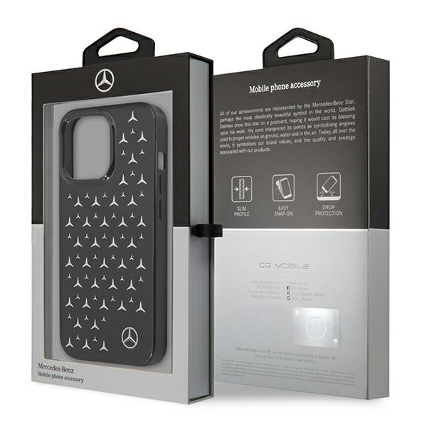 Etui Mercedes Silver Stars Pattern na iPhone 13 Pro / iPhone 13 - czarne