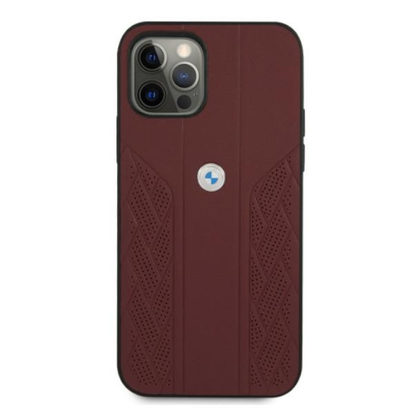 Etui BMW BMHCP12MRSPPR iPhone 12/12 Pro6,1" czerwony/red hardcase Leather Curve Perforate