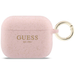 Etui Guess Silicone Glitter Ring do      AirPods Pro 3 różowy