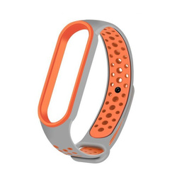 REPLACEMENT SILICONE WRISTBAND XIAOMI MI BAND 5 DOTS GRAY-ORANGE