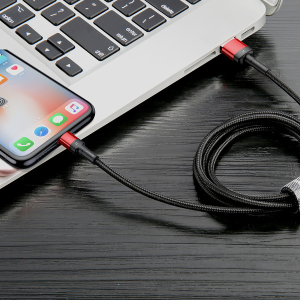 Kabel Baseus CATKLF-AL91 USB-C - USB-C PD QC 100W 5A 480Mb/s 2m - czarno-czerwony