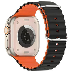 Beline pasek Apple Watch Silicone Waves 38/40/41mm czarno-pomarańczowy /black-orange box