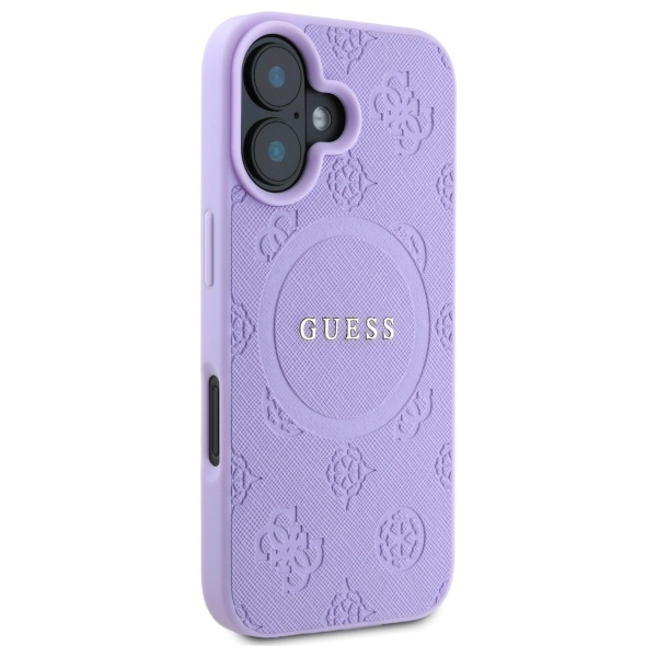 Guess GUHMP16MPSAPSMEU iPhone 16 Plus    6.7" fioletowy/purple hardcase Saffiano Peony Classic Logo MagSafe