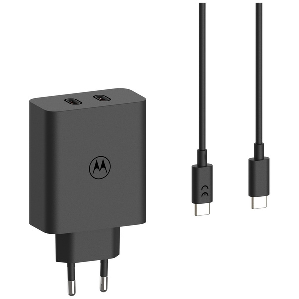 Ładowarka sieciowa Motorola TurboPower   125W Dual 2x USB-C z kablem USB-C 1m czarny