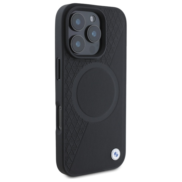 BMW BMHMP16X23RTPK iPhone 16 Pro Max      6.9" czarny/black hardcase Sign Leather Half Textured And Circle MagSafe