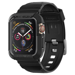 Etui z paskiem Spigen Rugged Armor Pro na Apple Watch 4 / 5 / 6 / 7 / 8 / SE (44/45 mm) - czarne