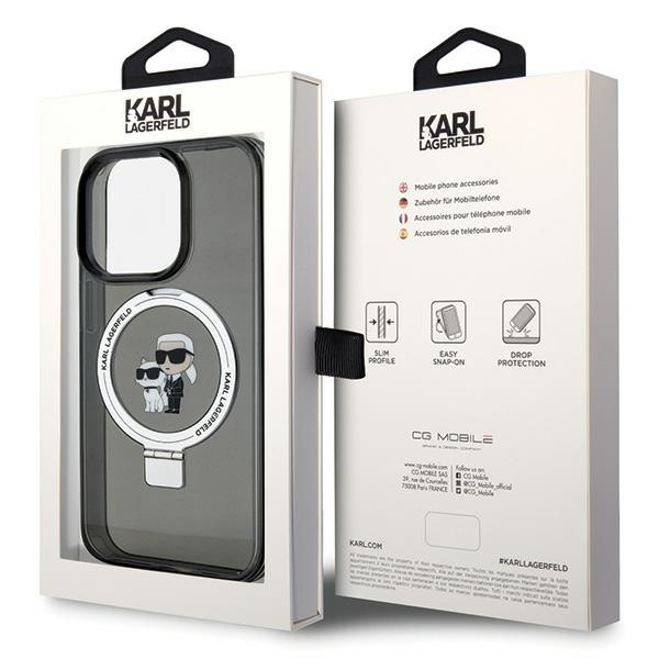 Karl Lagerfeld KLHMP15LHMRSKCK iPhone 15 Pro 6.1" black/black hardcase Ring Stand Karl&amp;Choupette MagSafe