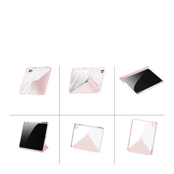 Dux Ducis Magi etui do iPad Pro 12.9'' 2021 / 2020 / 2018 pokrowiec smart cover z podstawką i schowkiem na Apple Pencil różowy