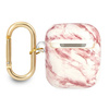Guess GUA2HCHMAP AirPods 1/2 cover różowy/pink Marble Strap Collection