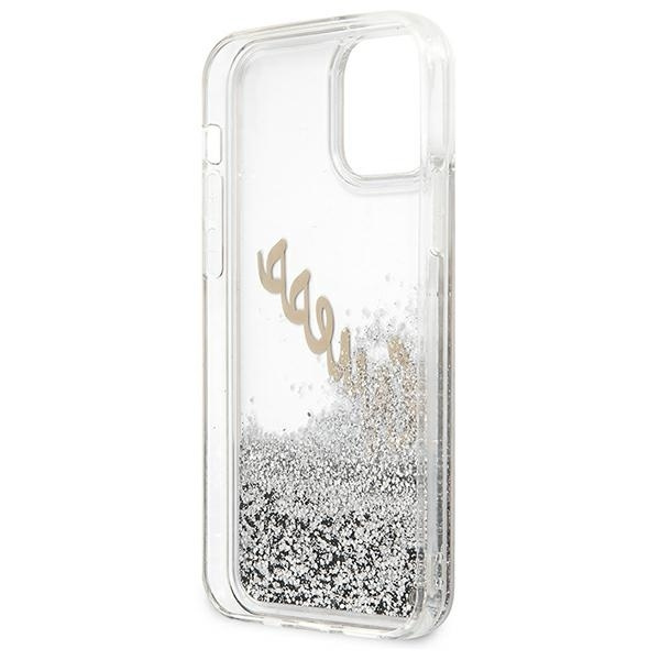 Guess GUHCP12SGLVSSI iPhone 12 mini5,4" srebrny/silver hardcase Glitter Vintage Script