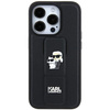 Karl Lagerfeld Gripstand Saffiano Karl&amp;Choupette Pins case for iPhone 11 / Xr - black