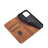 MAGNET FANCY CASE CASE FOR IPHONE 13 PRO COVER CARD WALLET CARD STAND BROWN