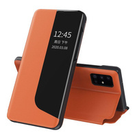 ECO LEATHER VIEW CASE ELEGANT BOOKCASE TYPE CASE WITH KICKSTAND FOR HUAWEI P40 LITE ORANGE