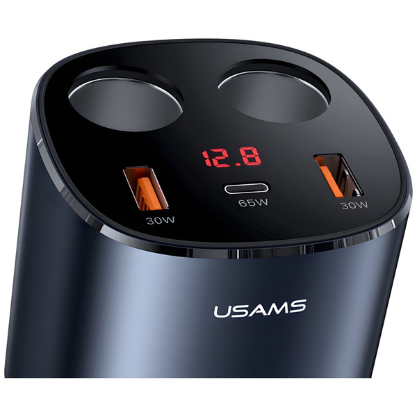 USAMS Rozgałęźnik samochodowy 2xUSB-A/1xUSB-C C28 245W szary/grey CC151TC01 (US-CC151)
