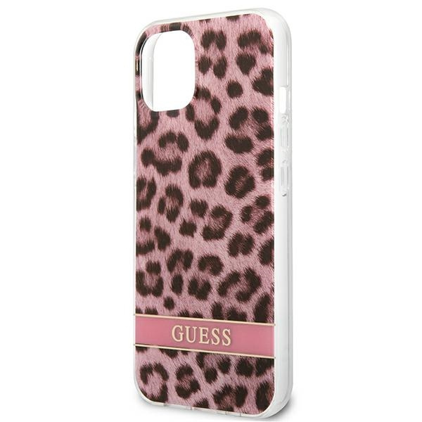 Guess GUHCP13SHSLEOP iPhone 13 mini 5,4"różowy/pink hardcase Leopard