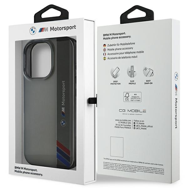 BMW BMHCP16X23HTFEG iPhone 16 Pro Max     6.9" szary/grey hardcase Motorsport IML Vertical Stripe