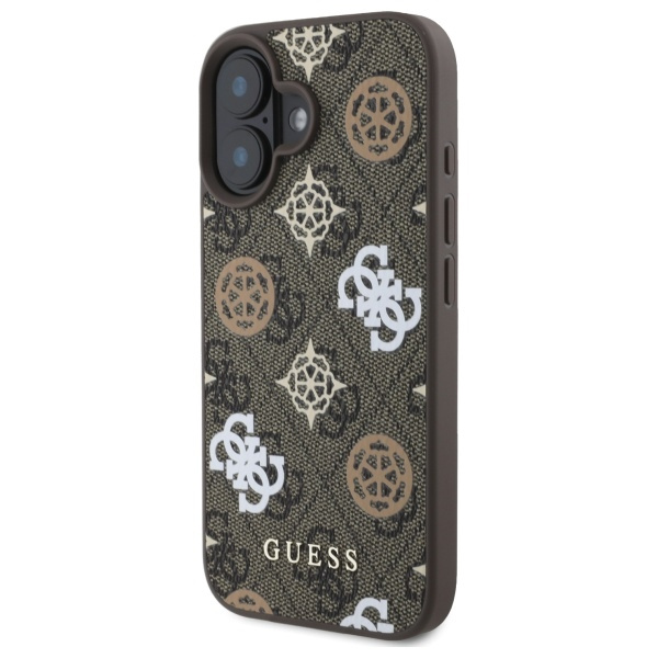 Guess GUHMP16SP4RPSW iPhone 16 6.1" brązowy/brown hardcase 4G Printed Stripes MagSafe