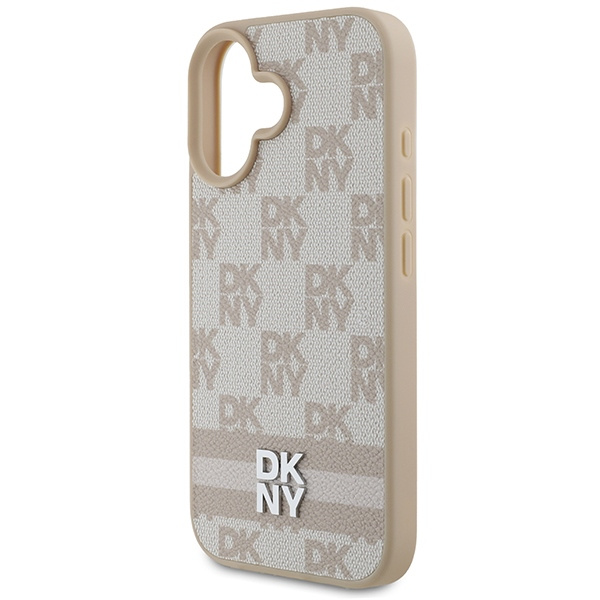DKNY DKHCP16SPCPTSSP iPhone 16 6.1"różowy/pink hardcase Checkered Pattern & Printed Stripes