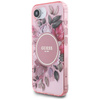 Etui Guess IML Flowers MagSafe do iPhone 16e różowy