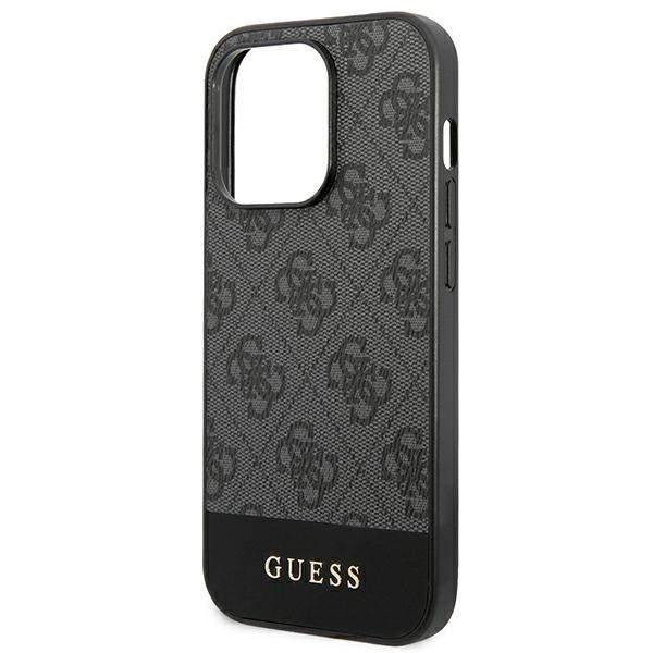 Guess GUHCP14XG4GLGR iPhone 14 Pro Max6,7" szary/grey hard case 4G Stripe Collection
