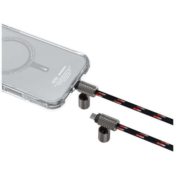 Uniwersalna smycz do telefonu kabel 2w1  Skinarma Dyno Ve USB-C/USB-C czarny