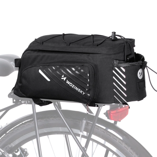 Wozinsky bike carrier bag with 9l shoulder strap (rain cover included) black (WBB22BK)