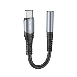 Adapter AUX Jack 3,5 mm do USB C Hoco LS33 szary