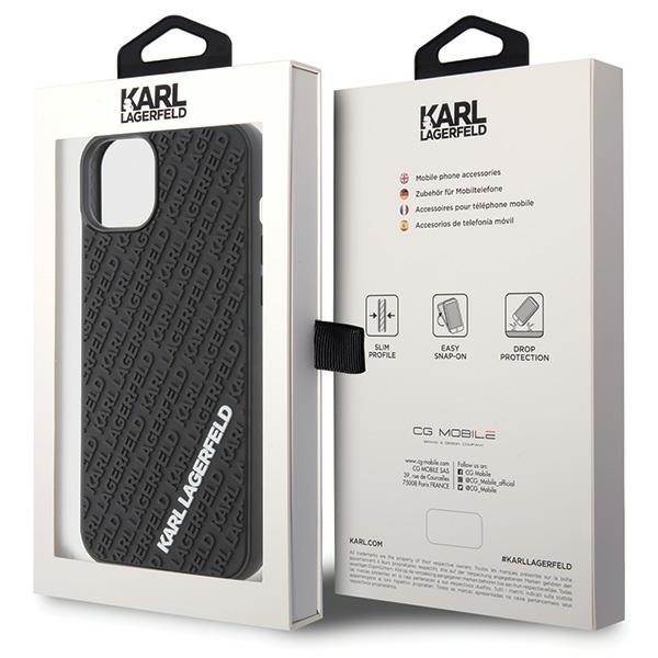 Etui Karl Lagerfeld 3D Rubber Multi Logo na iPhone 15 Plus - czarne