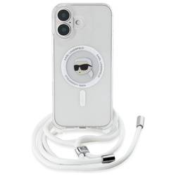 Karl Lagerfeld KLHMP16SHCKHNT iPhone 16 6.1" hardcase transparent Crossbody IML Karl Head Magsafe