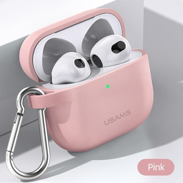 USAMS Etui ochronne do AirPods 3 silicon różowy/pink BH741AP03 (US-BH741)