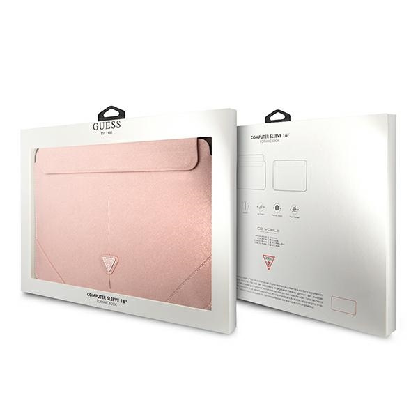 Guess Sleeve GUCS16PSATLP 16" różowy/pink Saffiano Triangle Logo