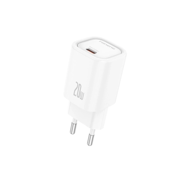 FONENG wall charger EU69 PD 20W 1xUSB-C + cable USB-C - Lightning White