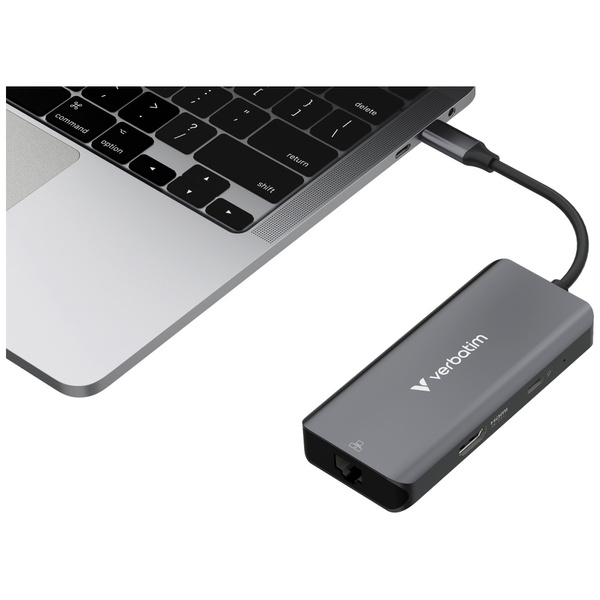 Adapter Hub Verbatim USB-C/HDMI/3xUSB-A  3.2/RJ45 aluminiowy 32157