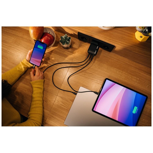 Ładowarka sieciowa Verbatim Mini GaN     100W 2xUSB-C PD/1x USB-A QC czarny 32230