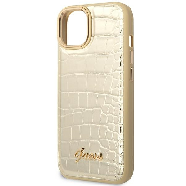 Guess GUHCP14MHGCRHD iPhone 14 Plus/ 15 Plus 6.7" złoty/gold hardcase Croco Collection