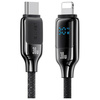 USAMS Kabel USB-C na Lightning 30W 1.2m Digital Display Zinc Alloy Fast Charging Data Cable HX Series SJ741USB02 (US-SJ741)