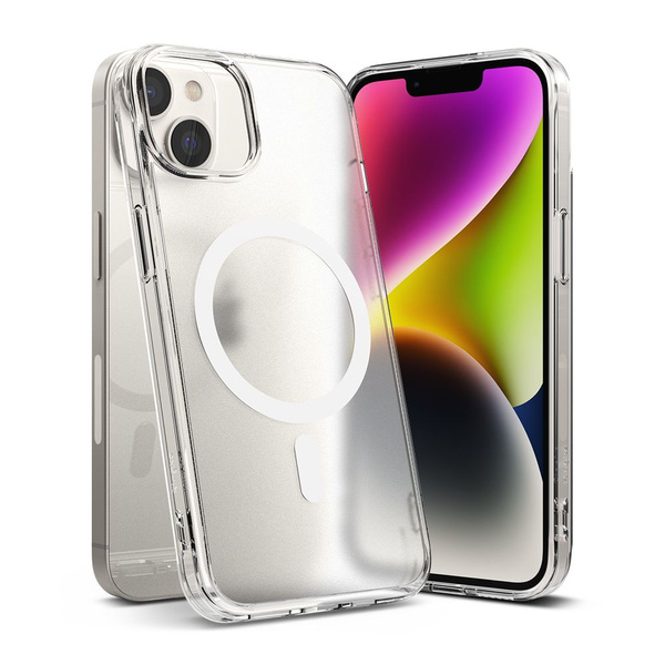 Ringke Fusion Magnetic magnetyczne sztywne etui z żelową ramką do iPhone 14 Plus półprzezroczysty (kompatybilne z MagSafe)