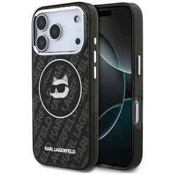 Etui Karl Lagerfeld IML Choupette Head Logo MagSafe do iPhone 17 Pro Max czarny