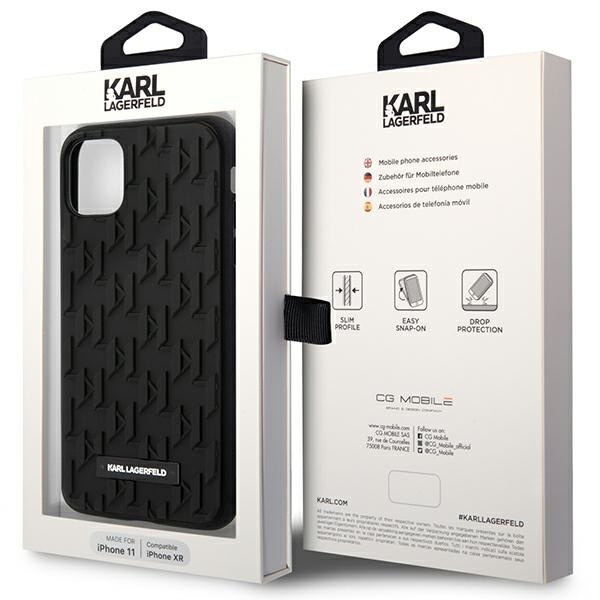 Etui Karl Lagerfeld 3D Monogram na iPhone 11 / Xr - czarne