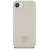 Etui Guess Grained Hot Stamp Peony       Triangle Logo MagSafe do iPhone 16e beżowy